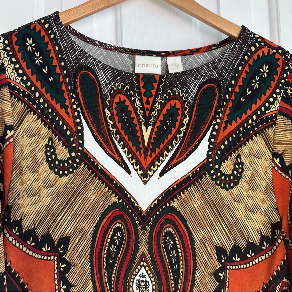 Womens Chico's Bohemian Shift Dress EUC - Picture 3 of 8